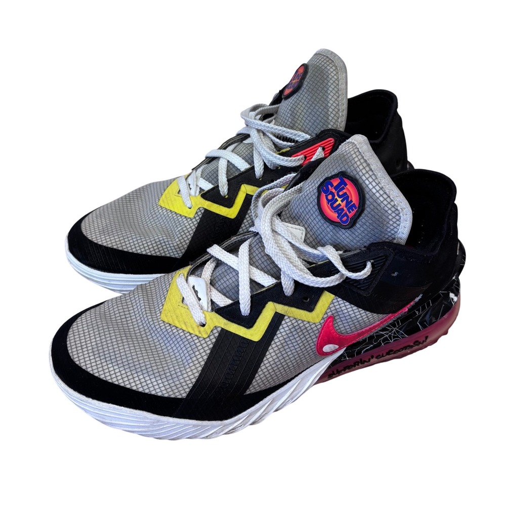 Nike LeBron 18 Low Mens 10.5 Space Jam Tune Squad Grey CV7562-100 Basketball